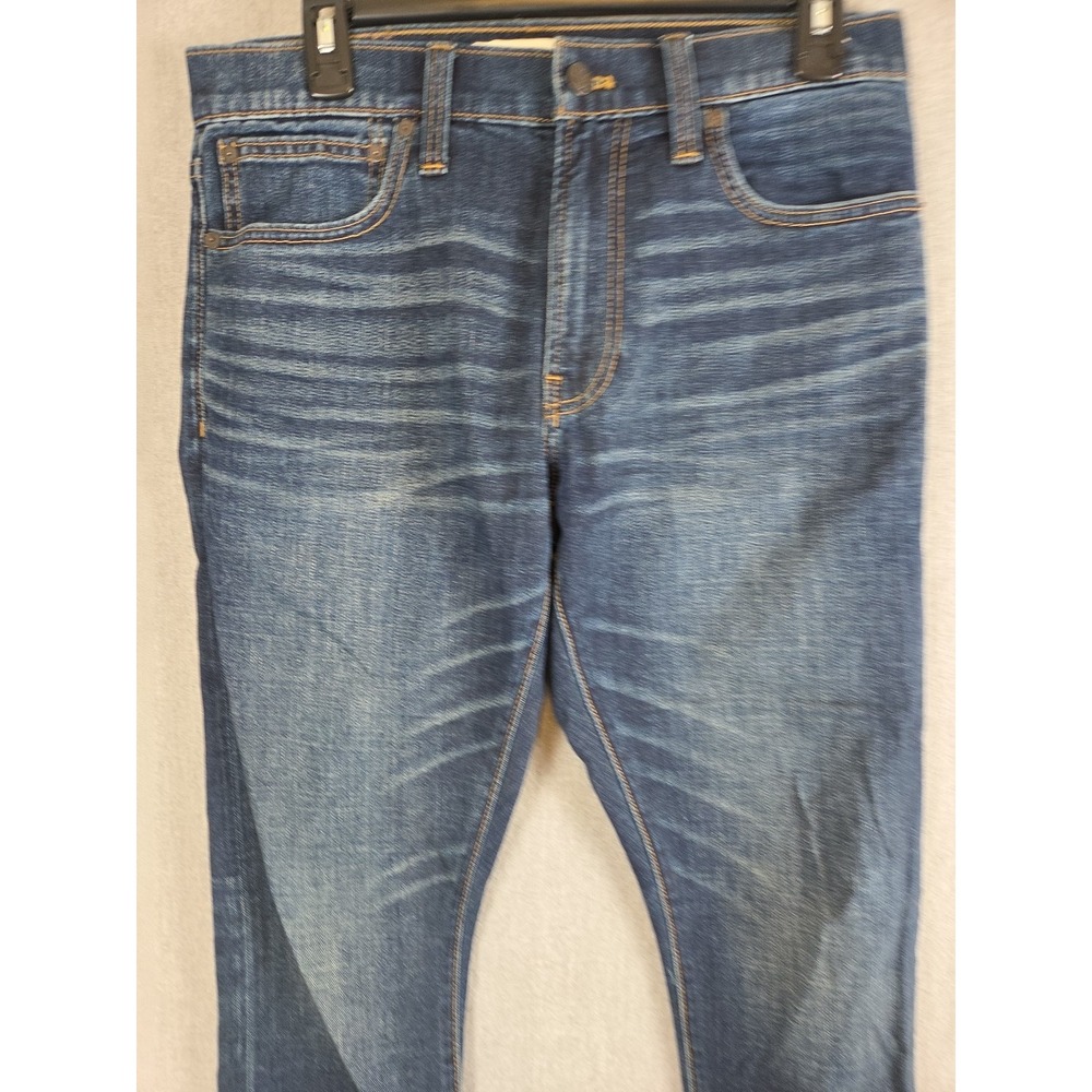 Madewell Womens 32x30 Jeans Skinny Stretch‎ Denim Whiskers Retro Medium Wash